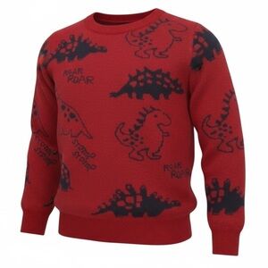 Red Dinosaur Print Sweater